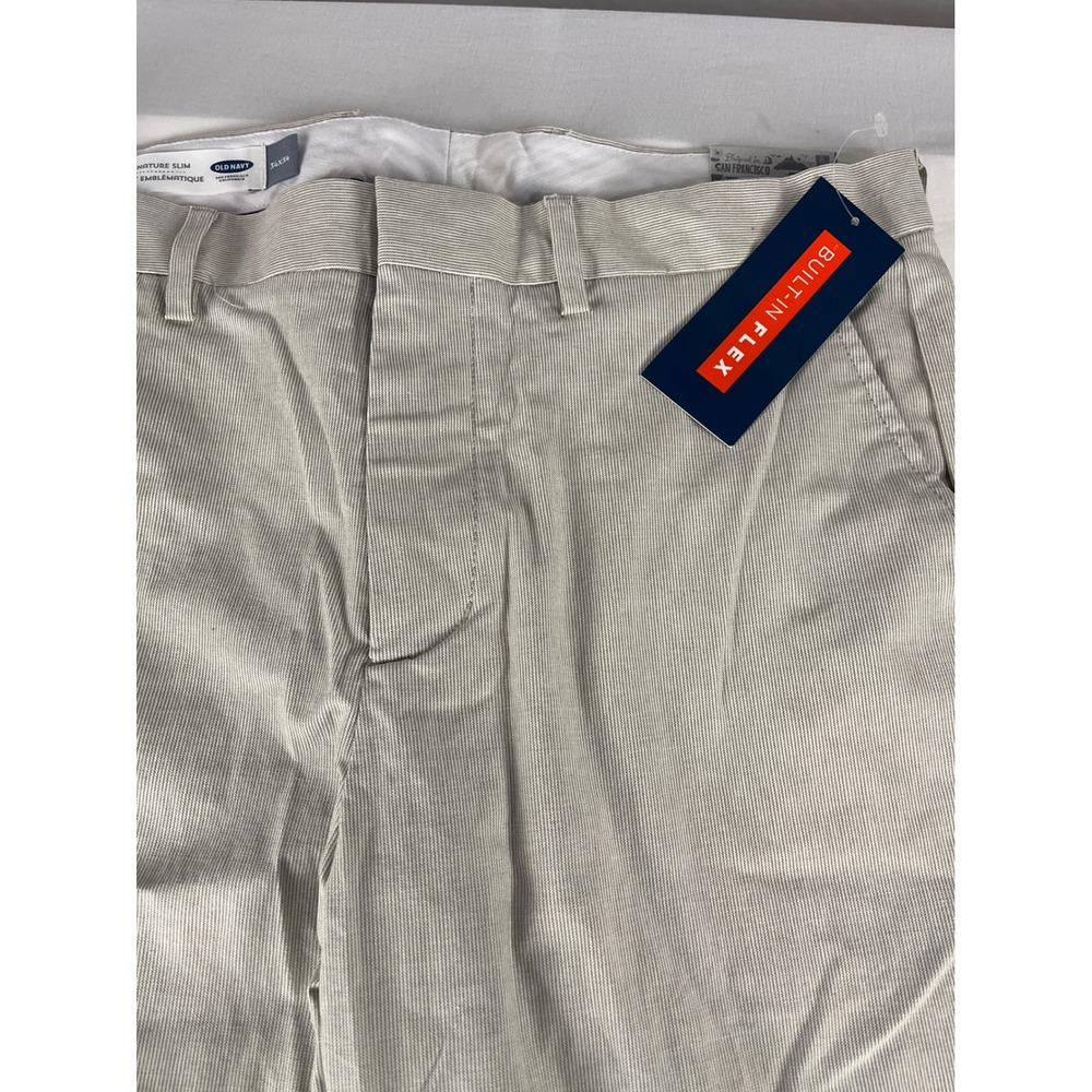 Old‎ Navy Signature Slim Beige Corduroy Pants Mens 34x34 Built-In Flex New